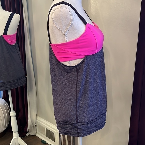 Lululemon Run: Back On Track Tank Black Swan / Raspberry Glo Light Size 6 - Picture 10 of 14